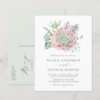 Aquarelle Pastel Succulents Mariage