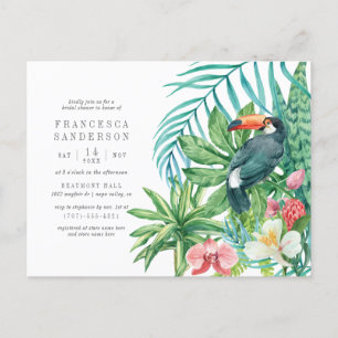 Invitation Carte Postale Aquarelle tropicale Feuilles & Fête des mariées To
