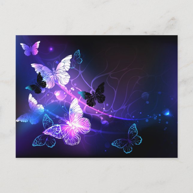 Invitation Carte Postale Arrière - plan avec papillons de nuit (Devant)