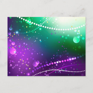 Invitation Carte Postale Arrière - plan mardi Gras Festive violet