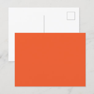 Invitation Carte Postale Arrière - plan solide minimaliste orange brillant