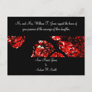 Invitation Carte Postale Automne Automne Élégant Mariage de feuille rouge