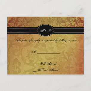 Invitation Carte Postale Automne Mariage de régence RSVP