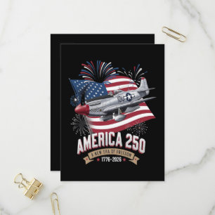 Invitation Carte Postale Avion du 250e anniversaire de l'Amérique
