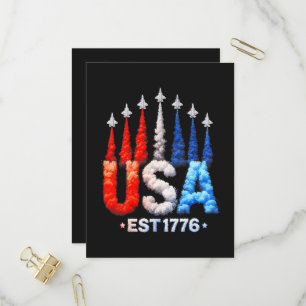 Invitation Carte Postale Avions de chasse du 4 juillet Usa Patriotique