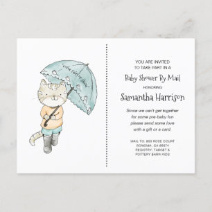 Invitation Carte Postale Baby shower aquarelle par courrier