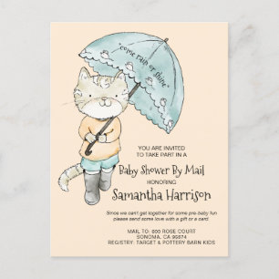 Invitation Carte Postale Baby shower aquarelle par courrier