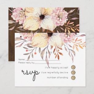 Invitation Carte Postale BABY SHOWER BUDGÉTAIRE Peach Rose Floral