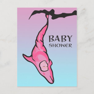 Invitation Carte Postale baby shower (cocon dauphin)