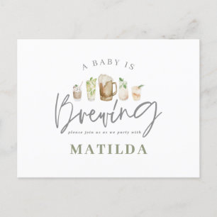 Invitation Carte Postale baby shower de boissons aquarelle peinte