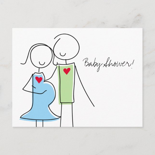 Invitation Carte Postale Baby shower de lit, c'est un garçon (Devant)