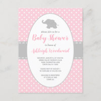 Baby Shower Fille Éléphant Mignon Pastille Rose