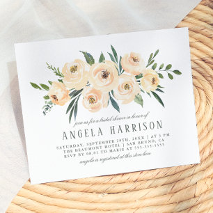 Invitation Carte Postale Baby Shower Floral Printanier de Mariage