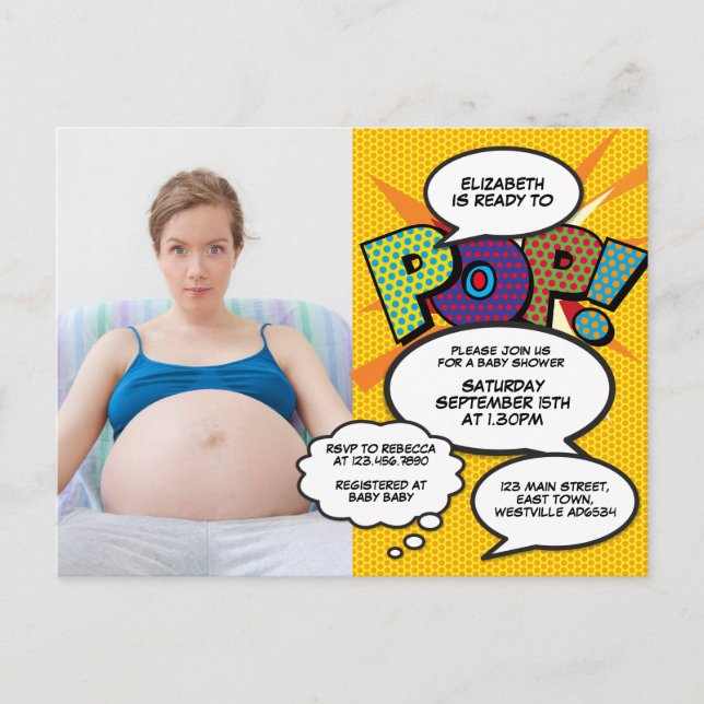 Invitation Carte Postale Baby shower photo moderne amusant Genre Neutre (Devant)