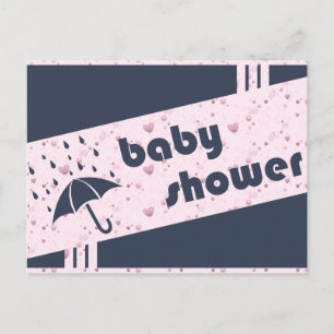 Invitation Carte Postale baby shower rétro