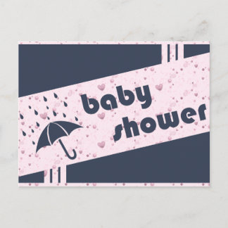 Invitation Carte Postale baby shower rétro