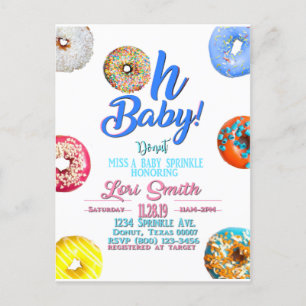 Invitation Carte Postale Baby shower Sprinkle Boy