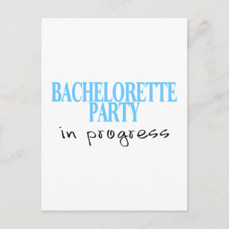 Invitation Carte Postale Bachelorette En Cours (Blu)