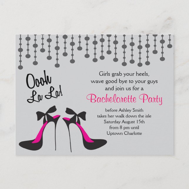Invitation Carte Postale Bachelorette idées fête Fête / Filles Night Out/ (Devant)