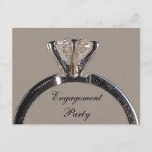 Invitation Carte Postale Bague de diamant sur l'invitation de la partie d'e