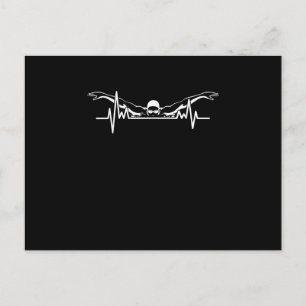 Invitation Carte Postale Baignade Heartbeat Équipe Baignade Femmes Filles