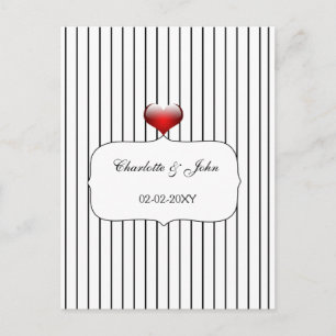 Invitation Carte Postale Bandes noires et blanches Mariage moderne