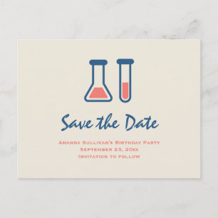 Invitation Carte Postale Beaker & Test Tube Science Thème Enregistrer la da