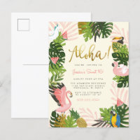 Beige | Aloha Hawaii Tropical Gold Birthday Party