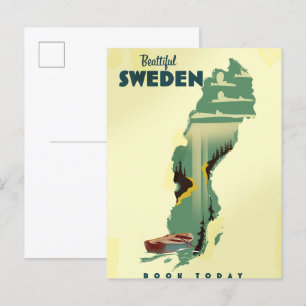 Invitation Carte Postale Belle affiche de voyage en Suède
