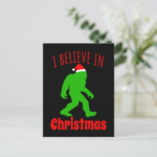 Invitation Carte Postale Bigfoot drôle Je crois en Noël