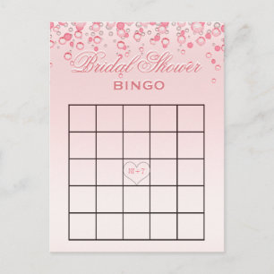 Invitation Carte Postale Bingo Fête des mariées   Rose