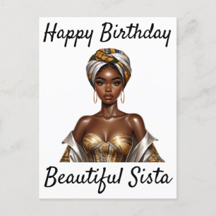 Invitation Carte Postale Black Girl Magic Birthday Sista Melanin Woman Post