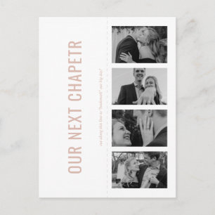 Invitation Carte Postale Blush Pink Book Lover Signet photo Enregistrer la 