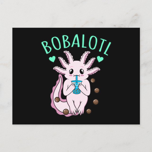 Invitation Carte Postale Bobalotl Kawaii Animal Axolotl Lover Propriétaire  (Devant)