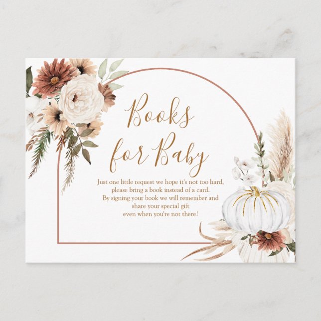 Invitation Carte Postale Boho Arch Citrouille blanc - Apportez un insert de (Devant)