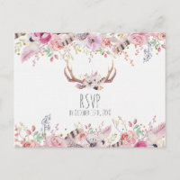 Boho Chic Fleurs Cerf Antlers Mariage rustique RSV