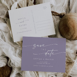 Invitation Carte Postale Boho Chic Lavender Purple Wedding Enregistrer la d