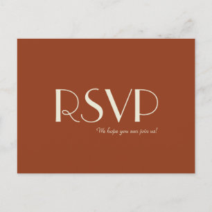 Invitation Carte Postale Boho Deco d'automne   Rust Wedding RSVP