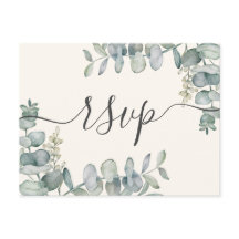 Boho Eucalyptus Sage Vert & Beige RSVP