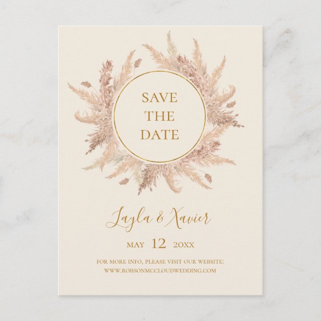 Invitation Carte Postale Boho Tropical Botanical | Ivory Enregistrer La Dat (Devant)