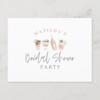boissons peintes à l'aquarelle fête de douche nupt