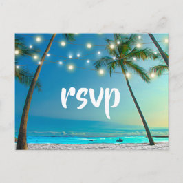 Invitation Carte Postale Boîtier RSVP Tropical Beach
