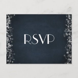 Invitation Carte Postale Bokeh Bokeh Bokeh Clair Noir RSVP