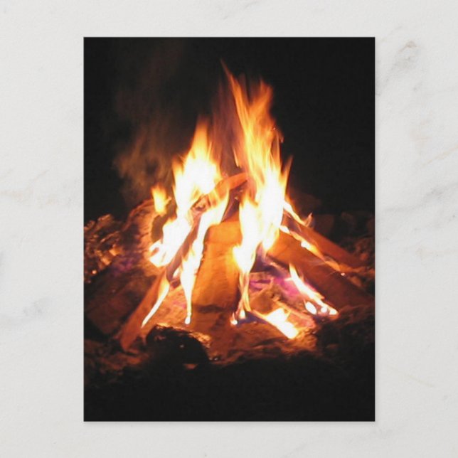 Invitation Carte Postale Bon Fire Party Bon Bonne Feu (Devant)