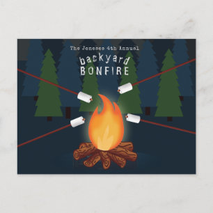 Invitation Carte Postale Bonfire Party