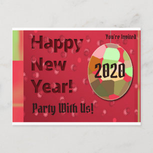 Invitation Carte Postale Bonne fête du Nouvel An