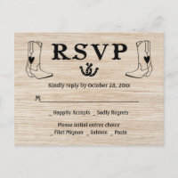 Botte de cowboy du Mariage campagnard RSVP Ouest B