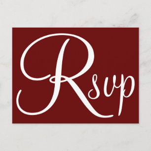 Invitation Carte Postale Bourgogne et blanc minimaliste Rsvp contemporain