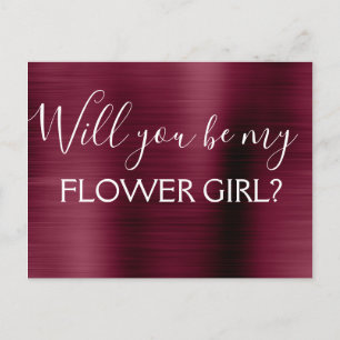 Invitation Carte Postale Bourgogne Violet Élégant Fleur Mariage