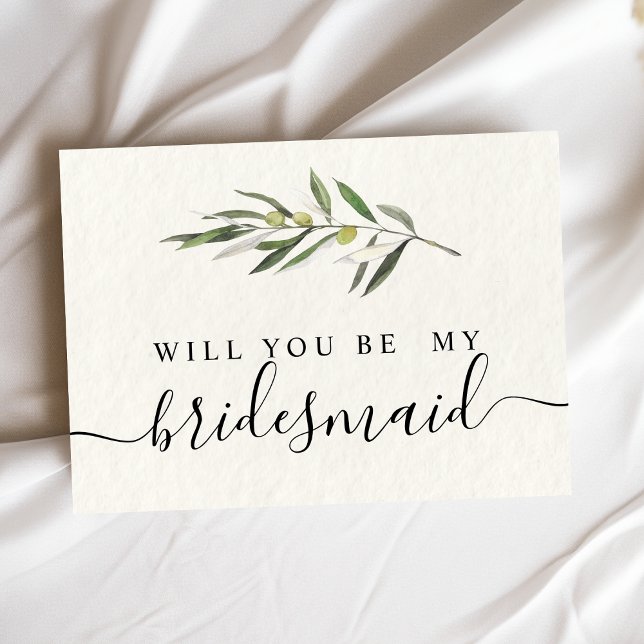 Invitation Carte Postale Branche verte d'olive simple (Créateur téléchargé)